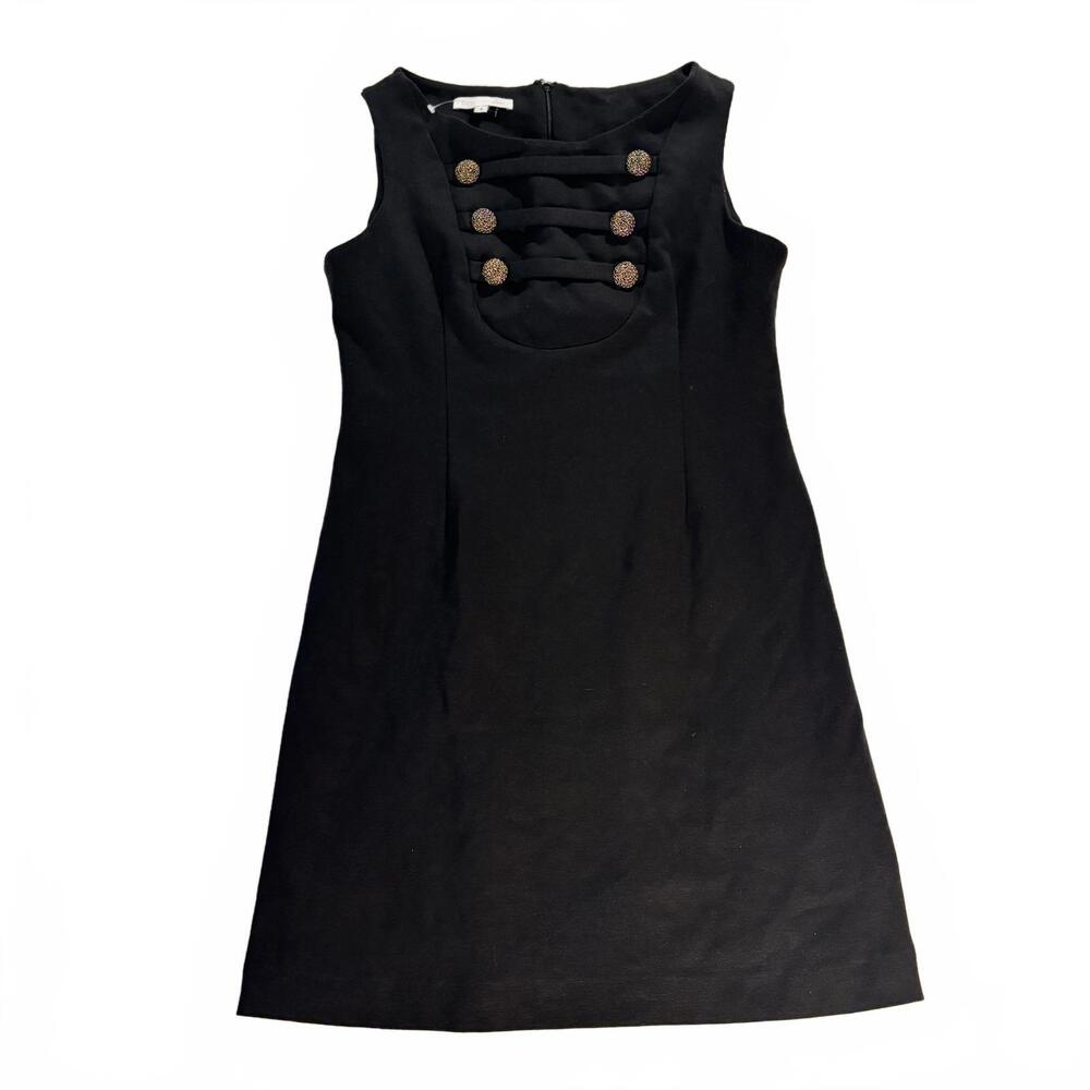 Anthropologie Corey Lynn Calter Black Preppy Dress with Gold Buttons‎ size 8